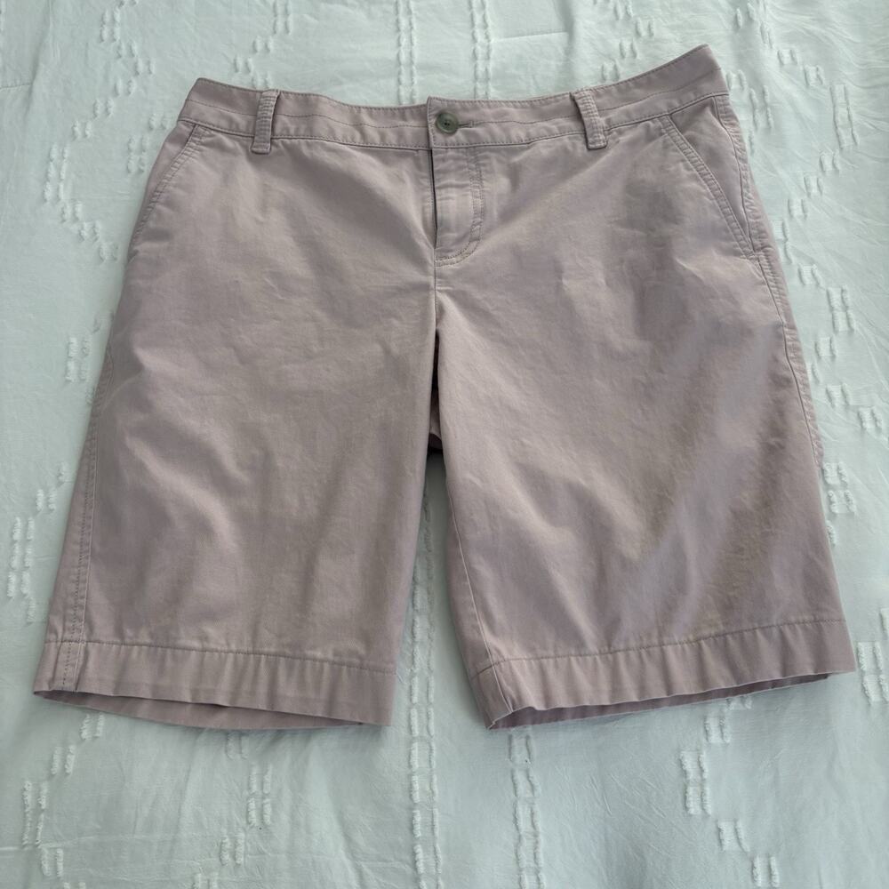 LOFT Marisa Bermuda Shorts Womens 6 Pink Chino Cotton Stretch Mid Rise Casual